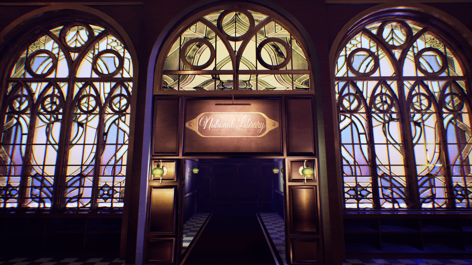 An image showing National Library asset pack, created with Unreal Engine.
