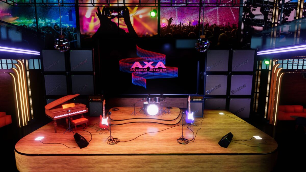 An image showing AXA Music Stage asset pack, created with Unity Engine.