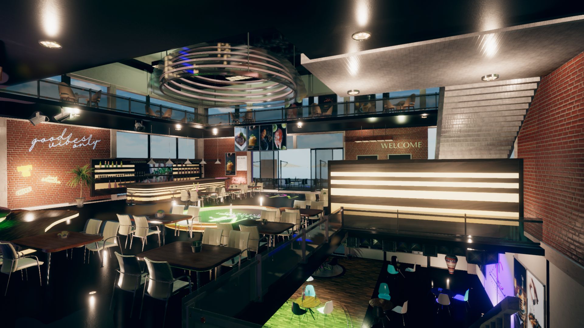 An image showing MC Restaurant and Lounge asset pack, created with Unity Engine.