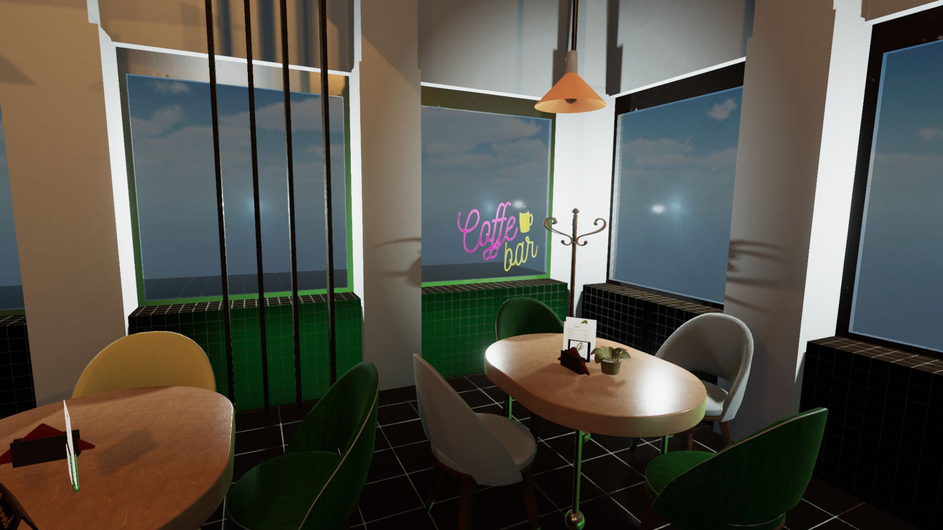 An image showing Green Lounge asset pack, created with Unity Engine.