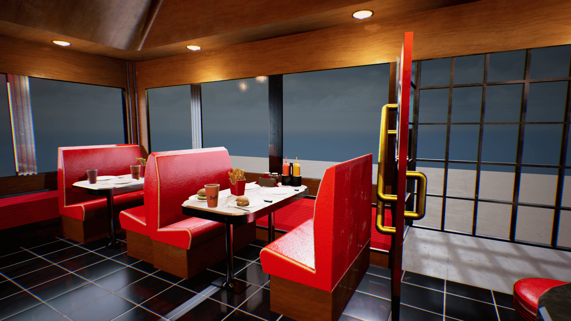 An image showing Rickey's Diner Car asset pack, created with Unreal Engine.