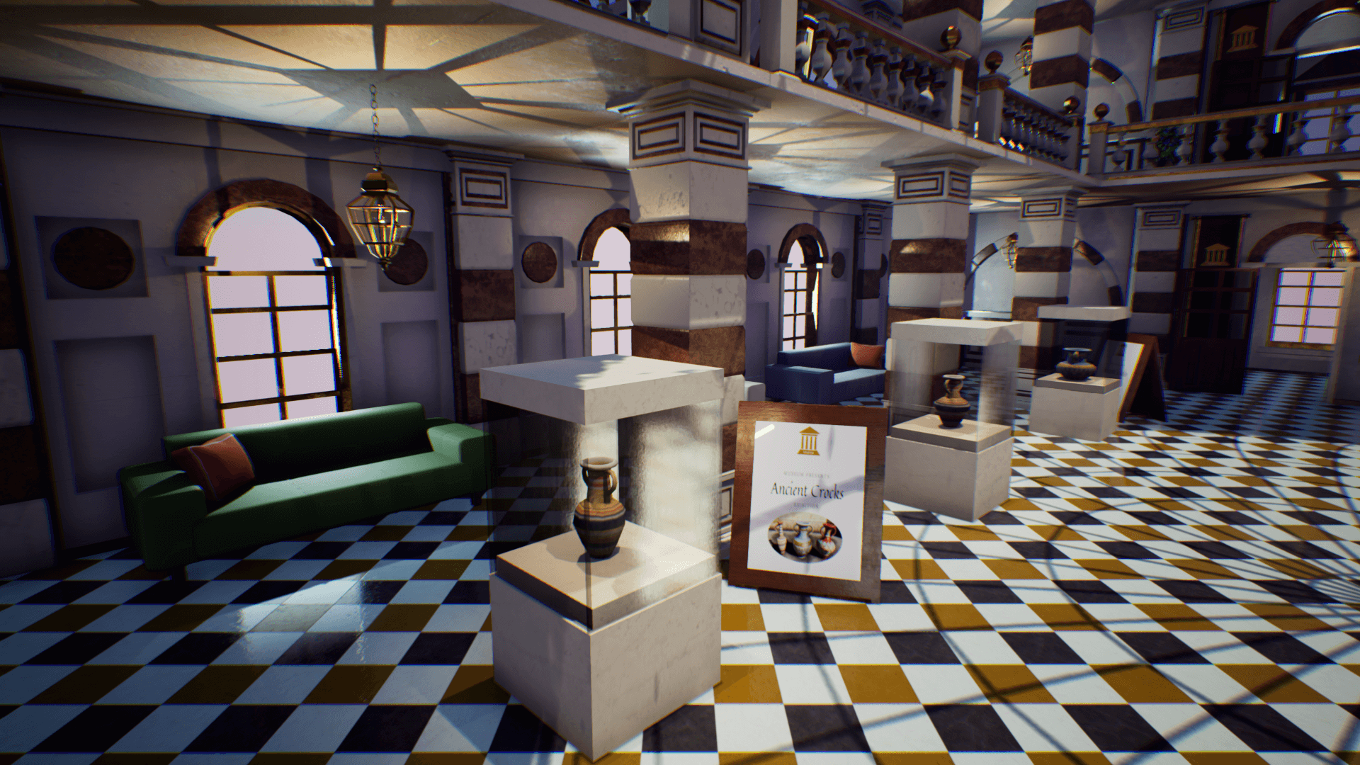 An image showing Museum asset pack, created with Unreal Engine.