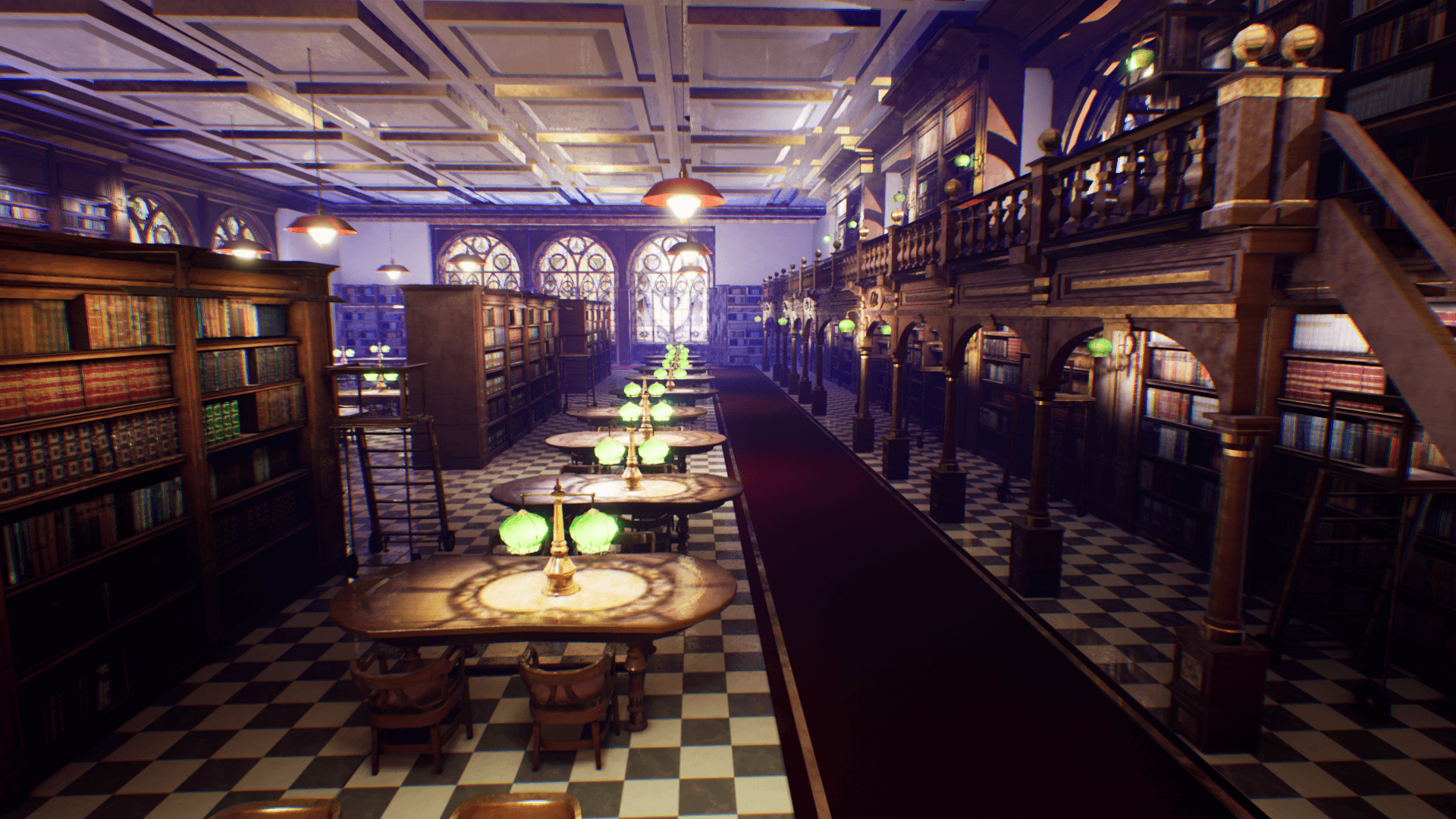 An image showing National Library asset pack, created with Unreal Engine.