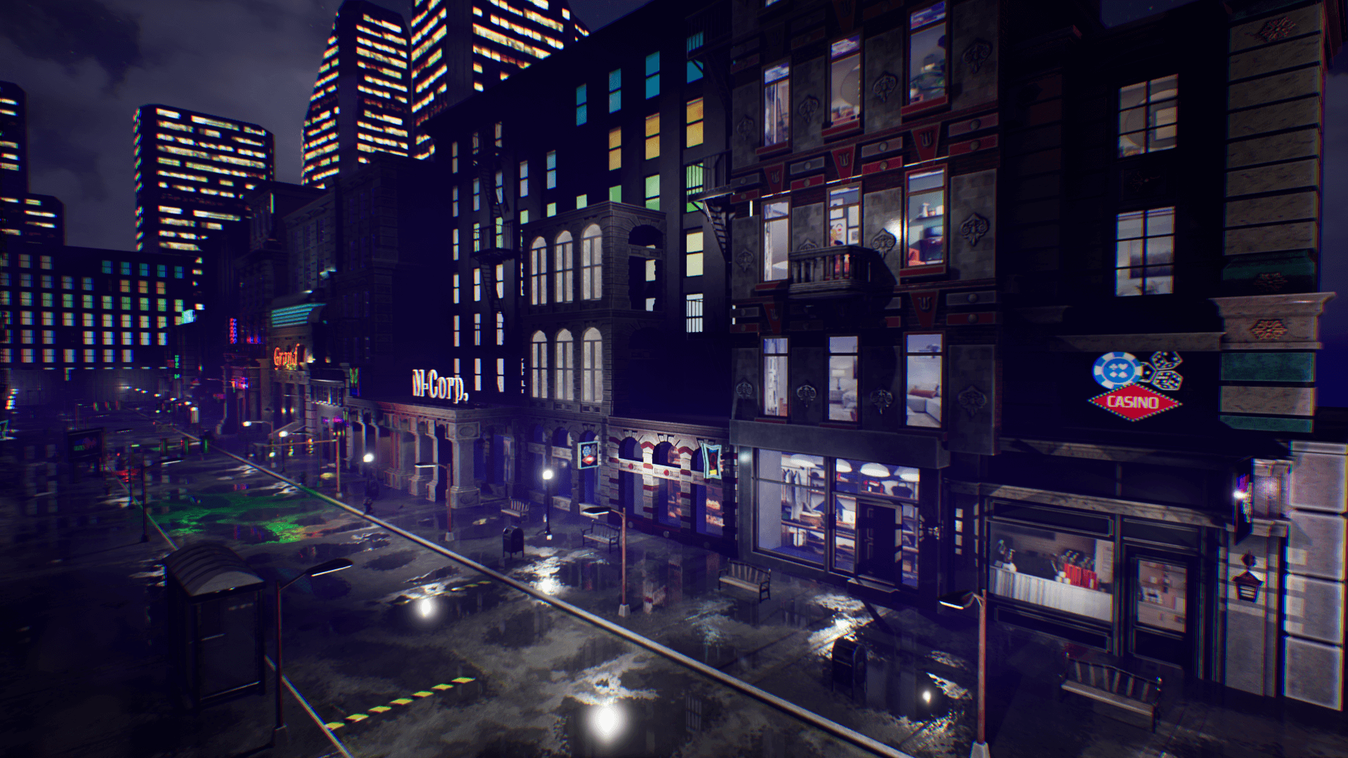 An image showing Night City Creator Update asset pack, created with Unreal Engine.