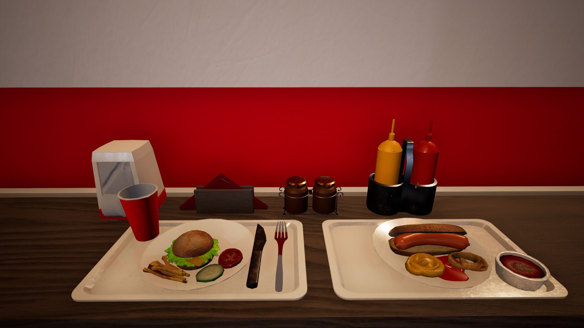 An image showing Fast Food asset pack, created with Unity Engine.