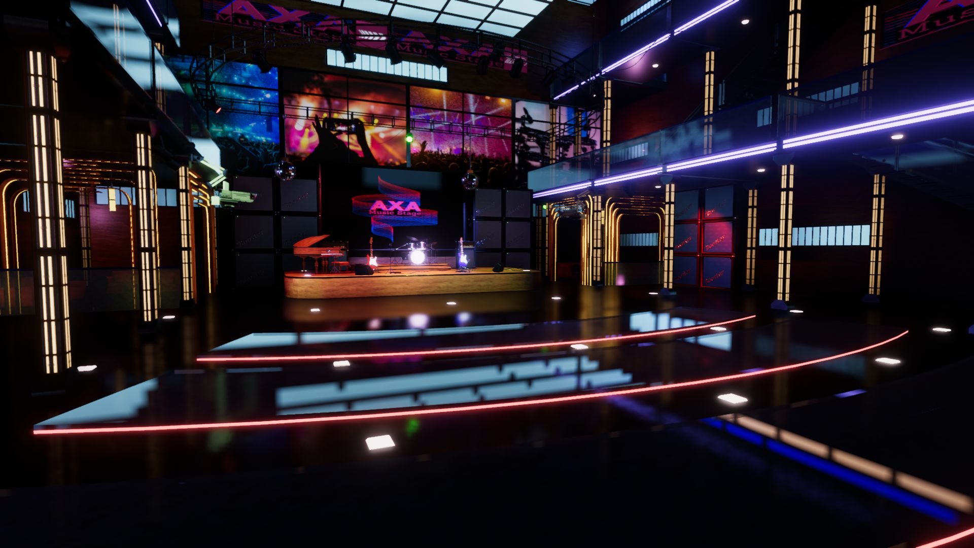 An image showing AXA Music Stage asset pack, created with Unreal Engine.