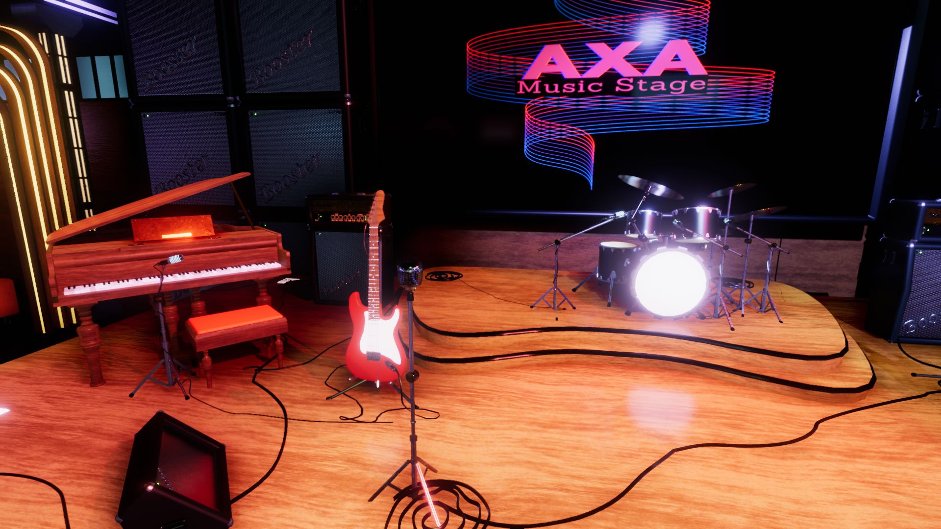 An image showing AXA Music Stage asset pack, created with Unreal Engine.