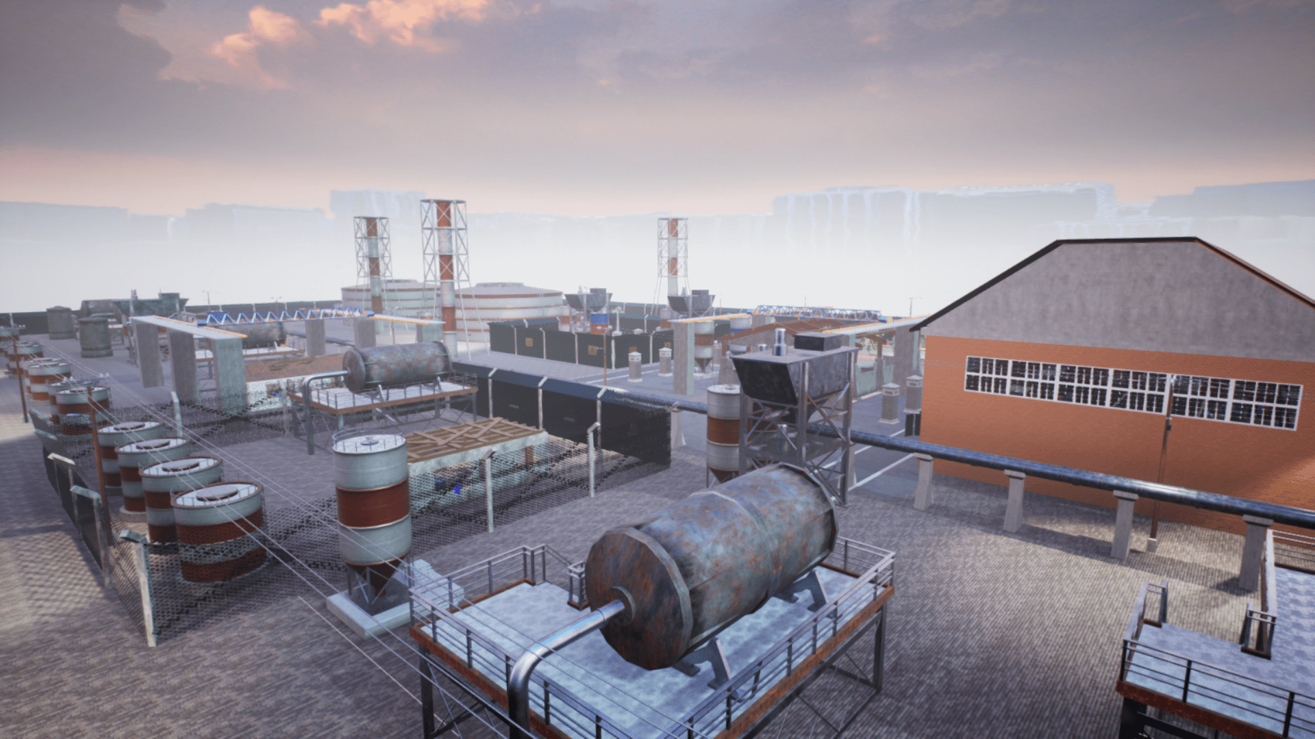 An image showing Industrial Zone asset pack, created with Unreal Engine.