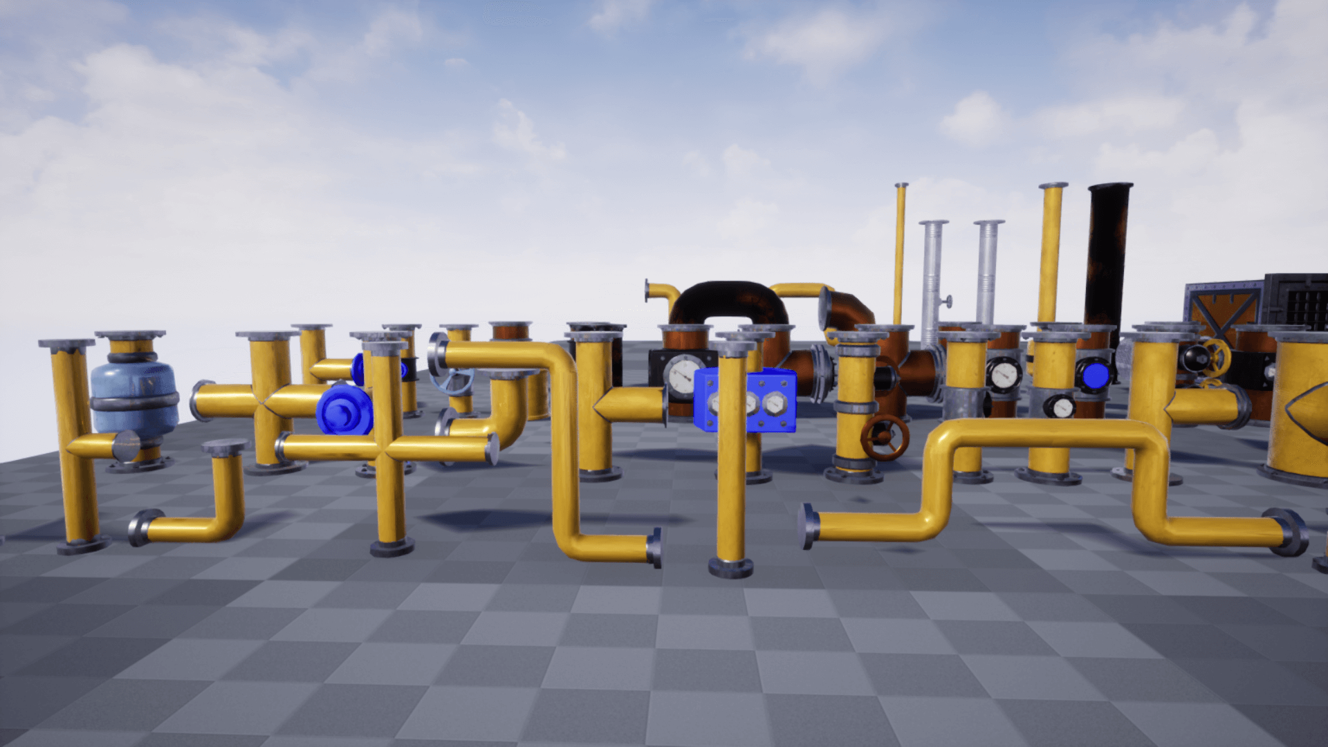 An image showing Pipes Collection asset pack, created with Unreal Engine.