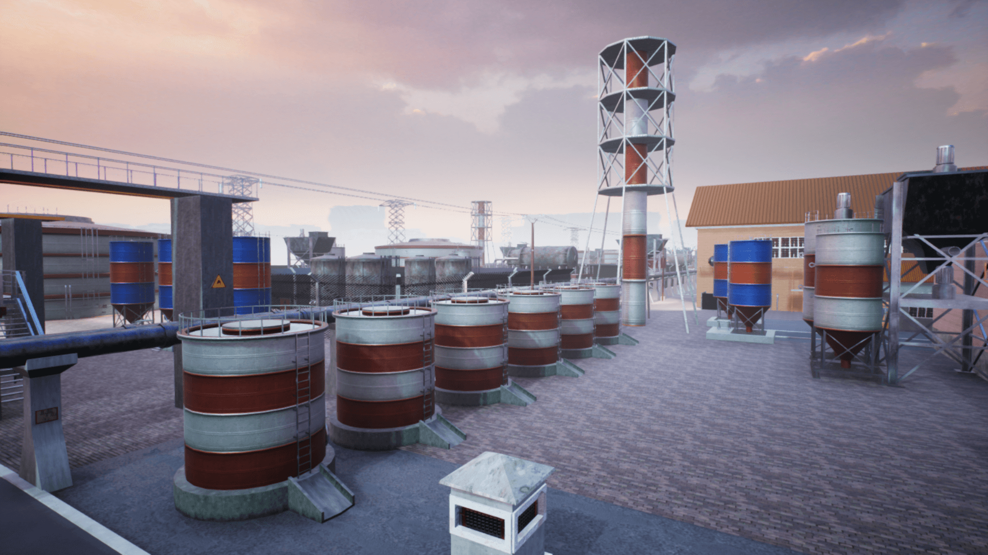 An image showing Industrial Zone asset pack, created with Unreal Engine.