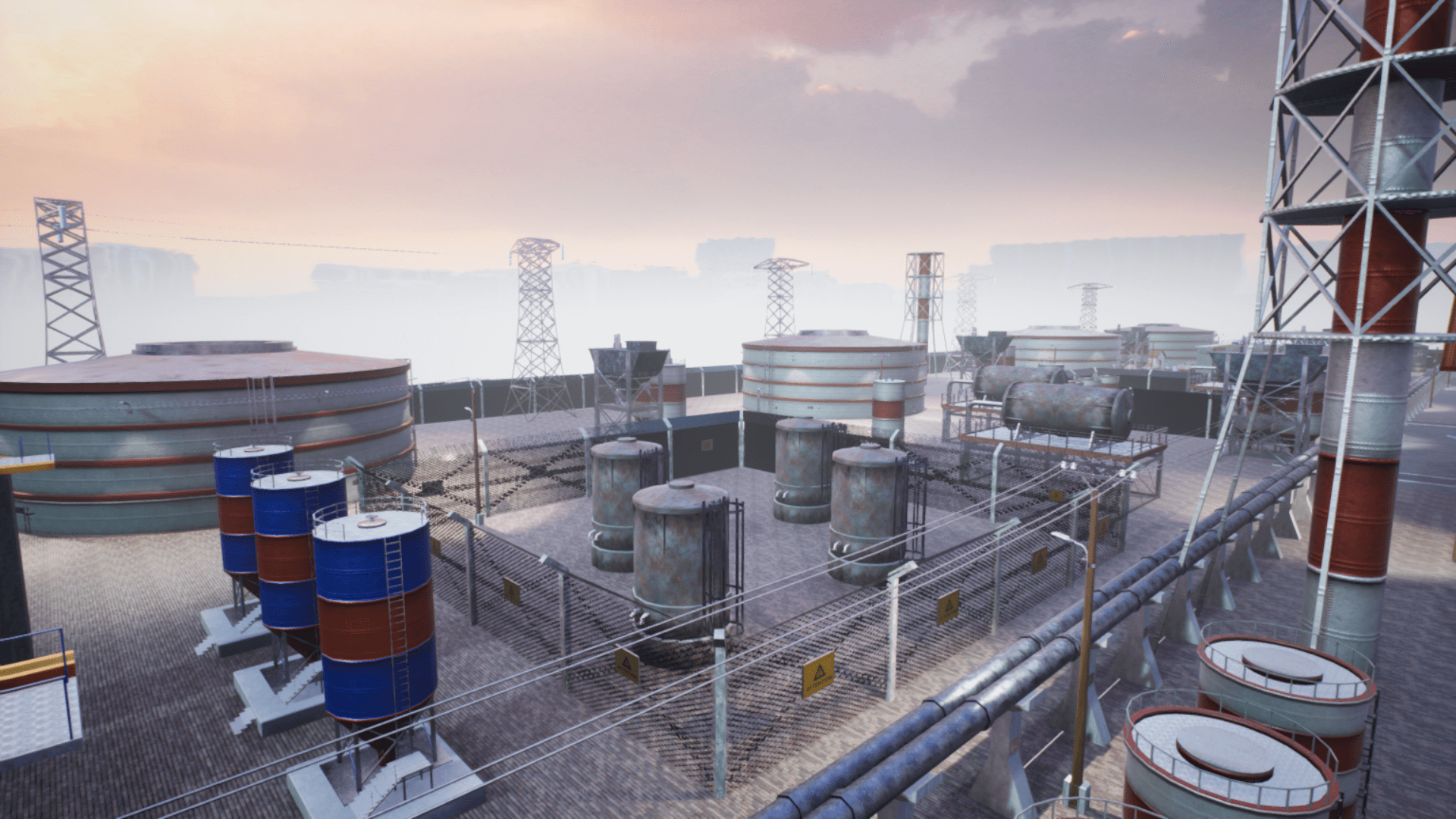 An image showing Industrial Zone asset pack, created with Unreal Engine.