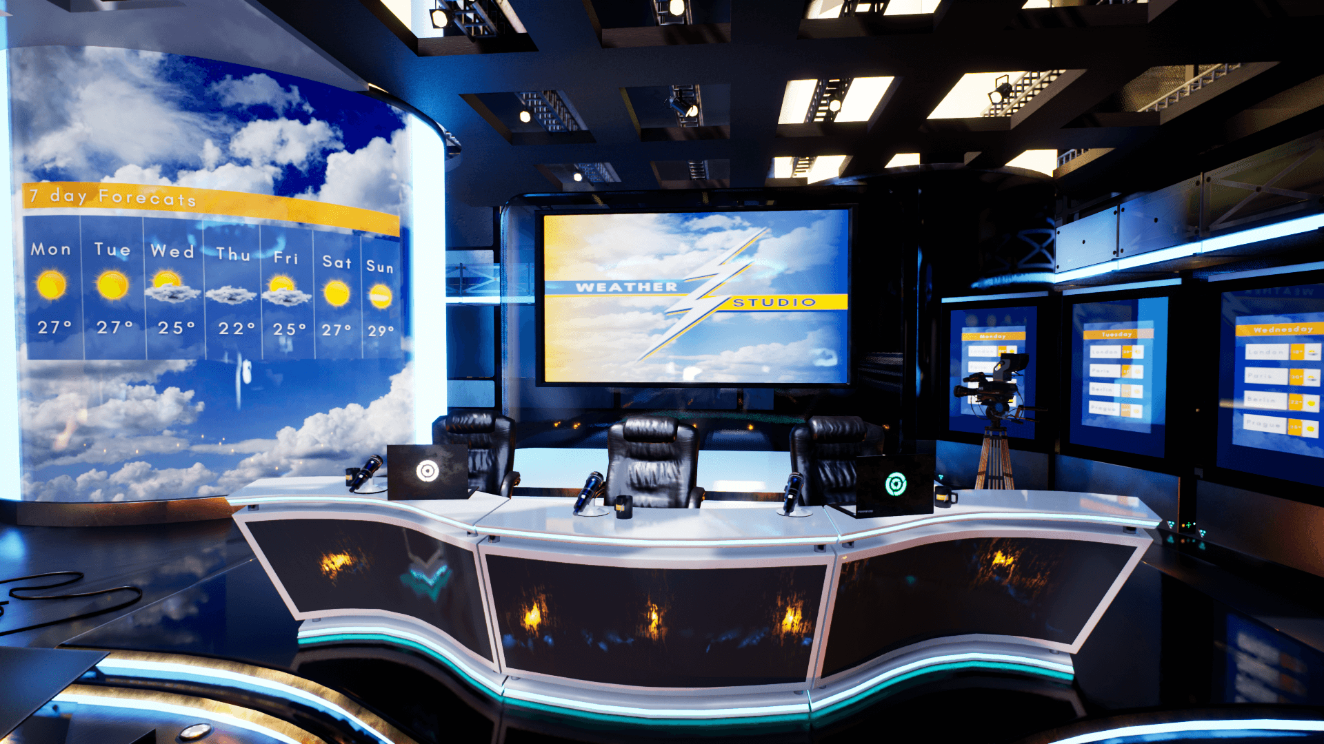 An image showing Weather TV Studio 2 asset pack, created with Unreal Engine