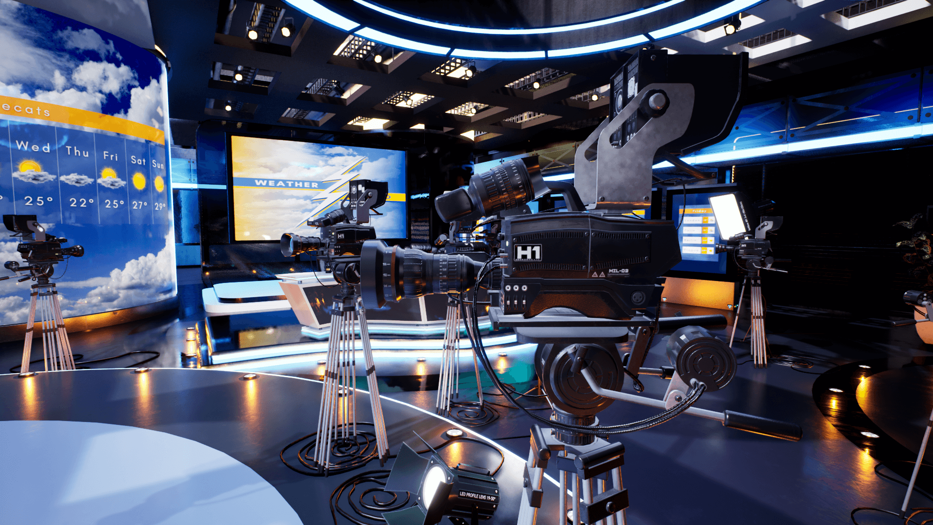 An image showing Weather TV Studio 2 asset pack, created with Unreal Engine