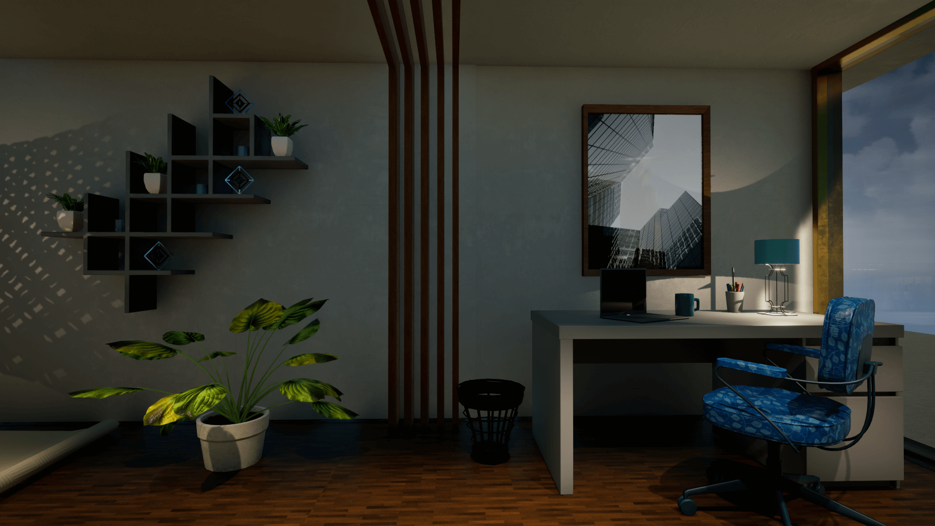 An image showing the Living Room asset pack, created with Unreal Engine