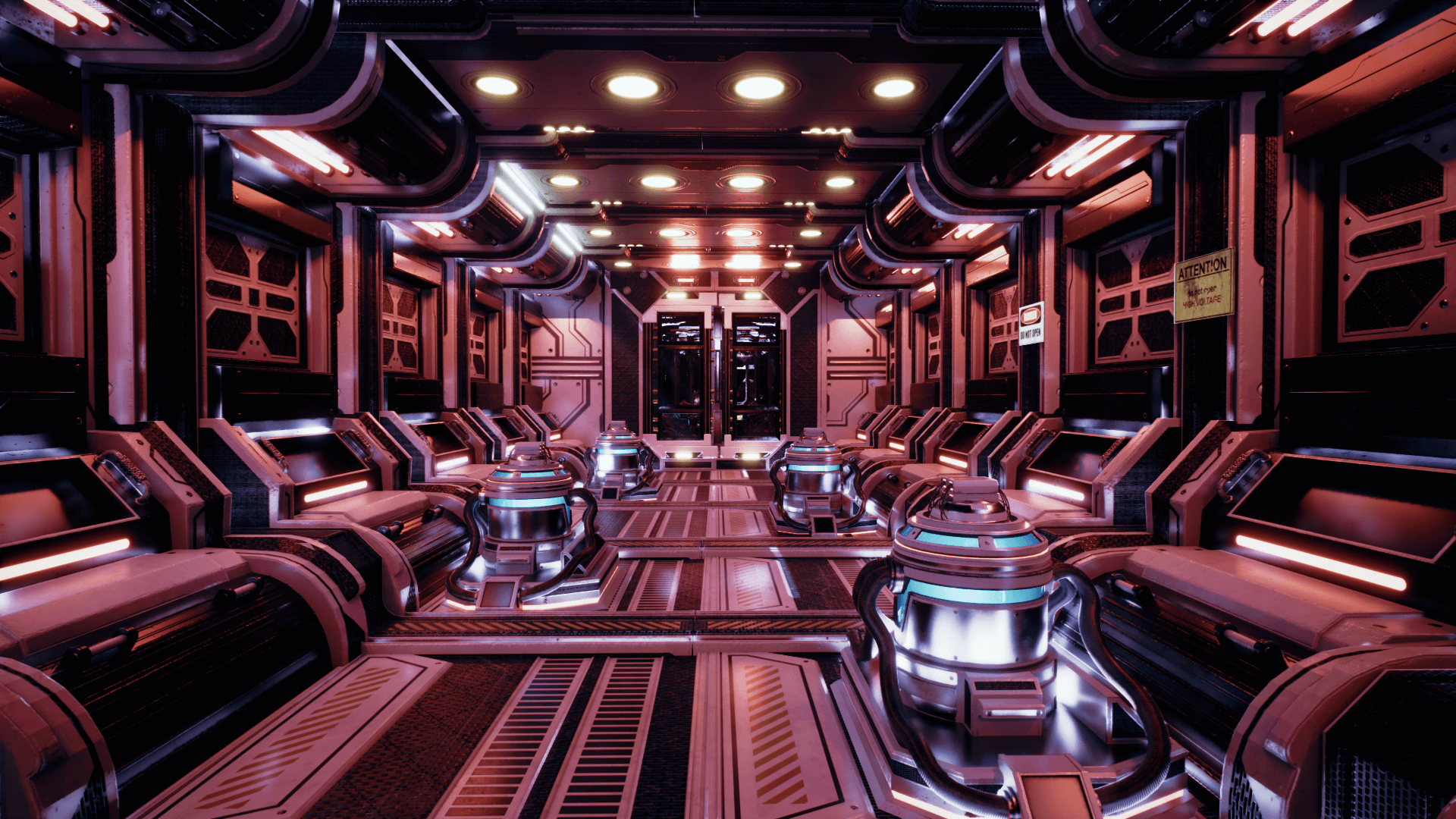 An image showing the SciFi Corridors asset pack, created with Unreal Engine