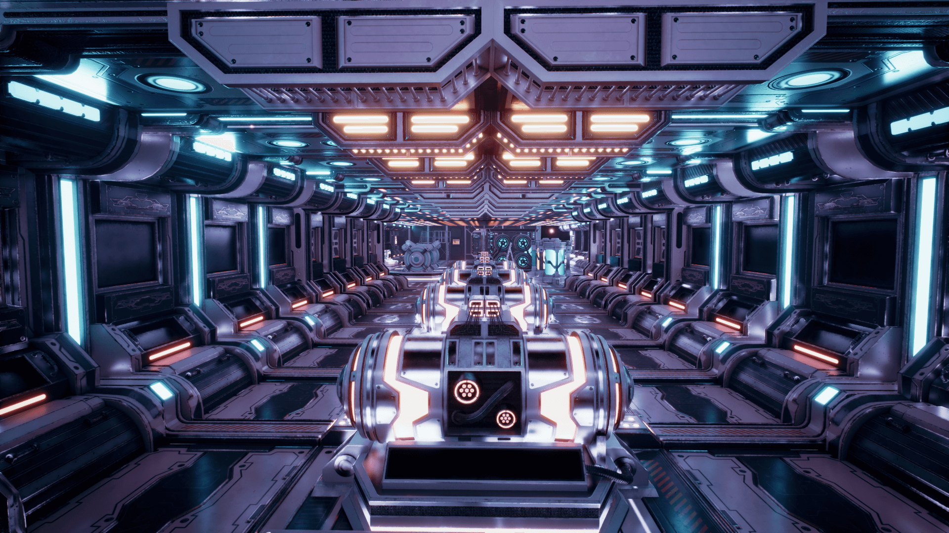 An image showing the SciFi Corridors asset pack, created with Unreal Engine