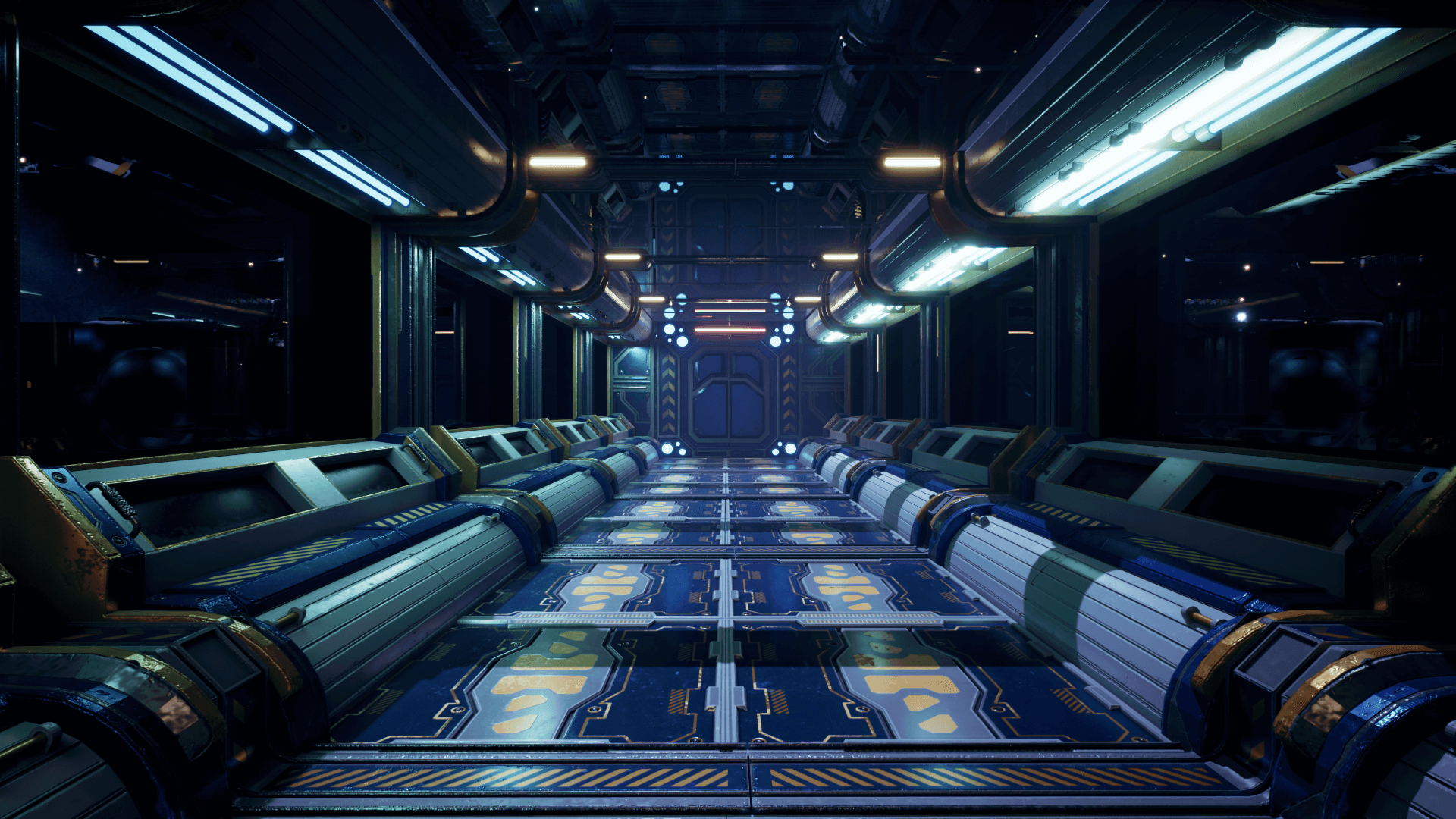 An image showing the SciFi Corridors 2. asset pack, created with Unreal Engine