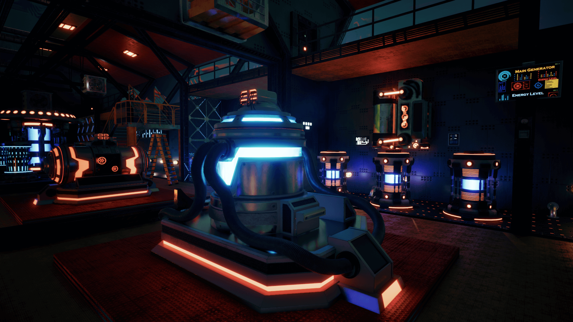 An image showing the SciFi Generators asset pack, created with Unreal Engine