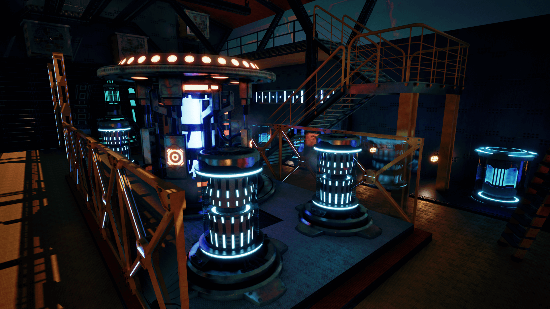 An image showing the SciFi Generators asset pack, created with Unreal Engine