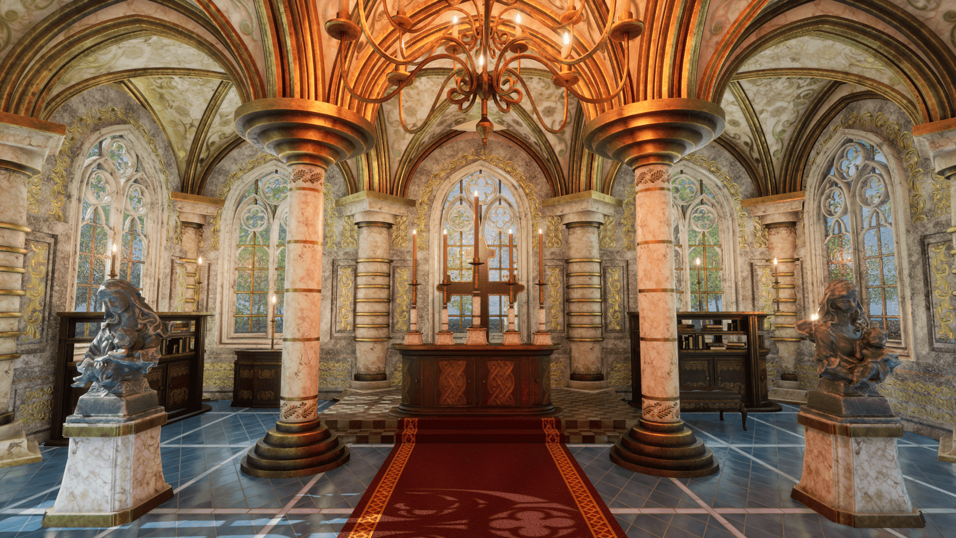 An image showing the Church 6. asset pack, created with Unreal Engine