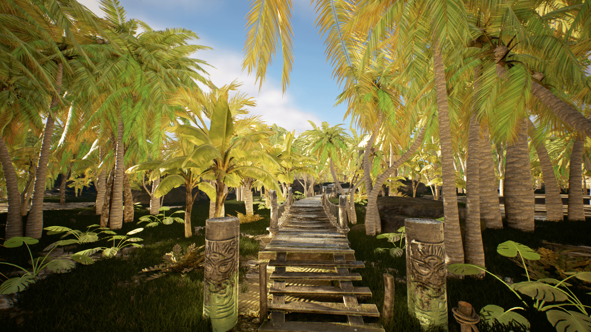 An image showing the Tropical Tiki Island asset pack, created with Unreal Engine