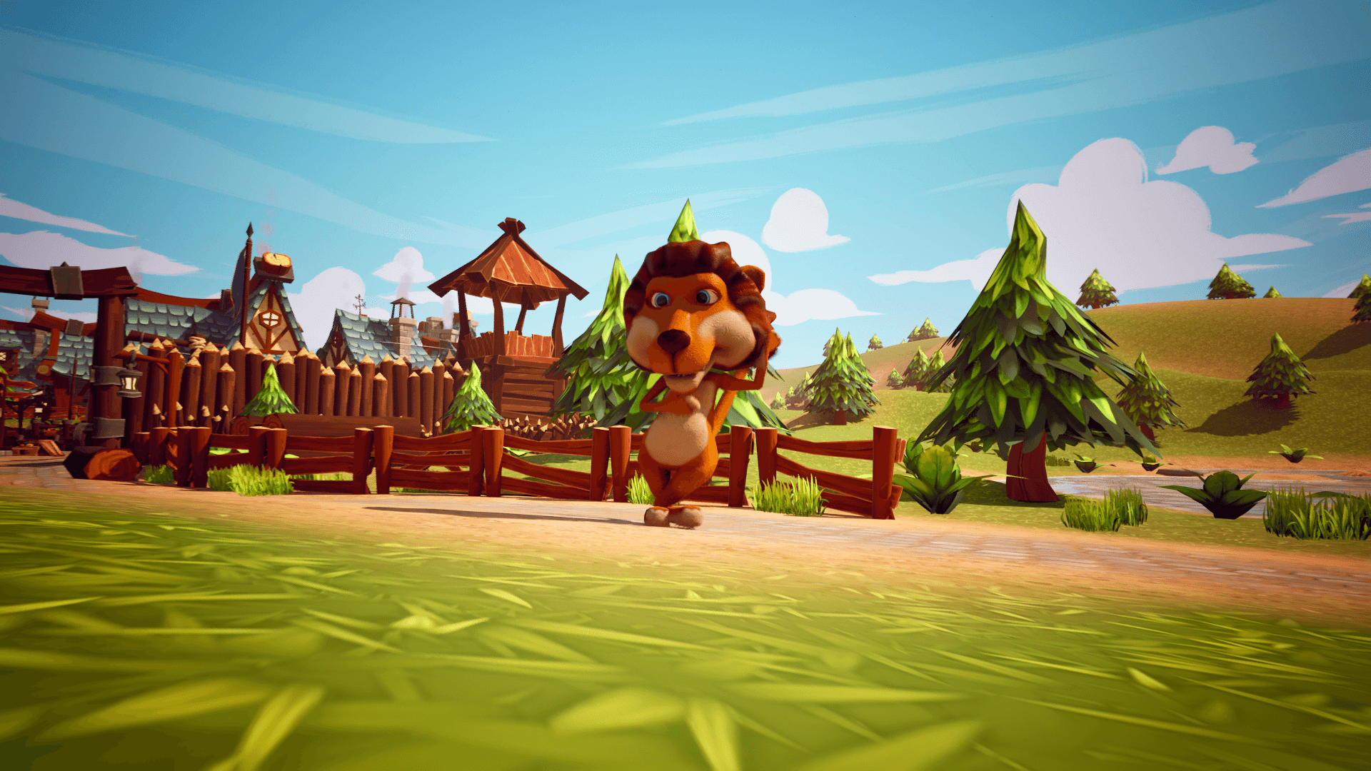 An image showing the Animated Lion Model, created with Unreal Engine