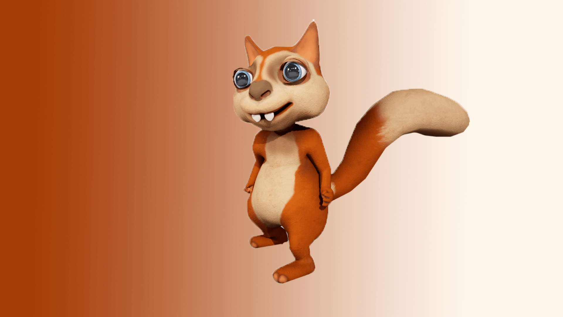 An image showing the Animated Squirrel Model, created with Unreal Engine