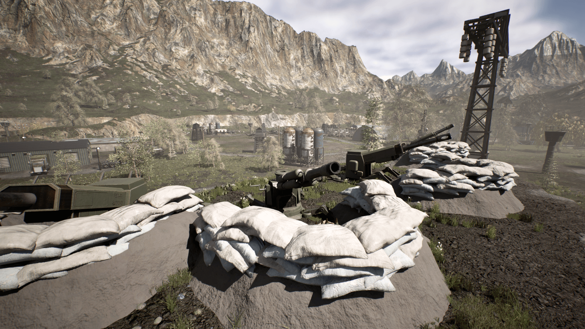 An image showing the Military Base asset pack, created with Unreal Engine.